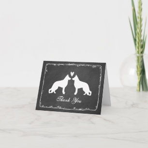 Carte De Remerciements Chiens de Berger Allemands Mariage Remerciements