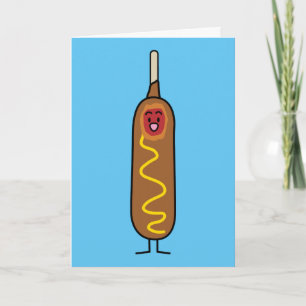 Carte De Remerciements chiens de saucisse frits de moutarde de corndog de