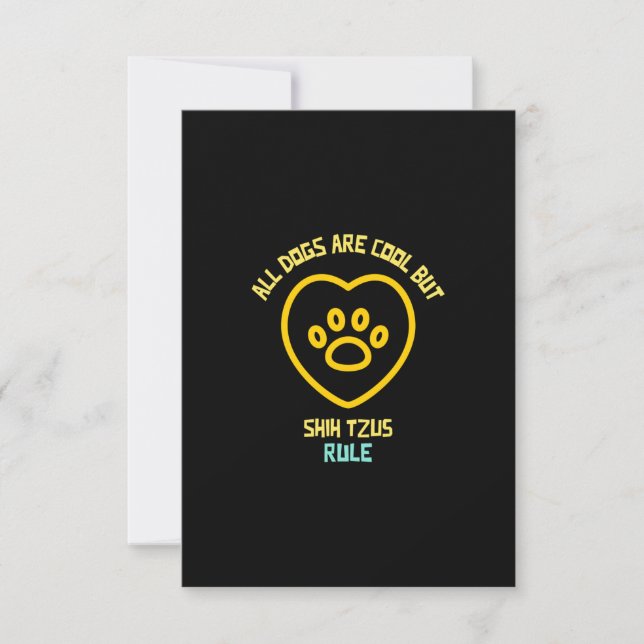 Carte De Remerciements Chiens tzus Shih règle animal animal animal chien  (Devant)
