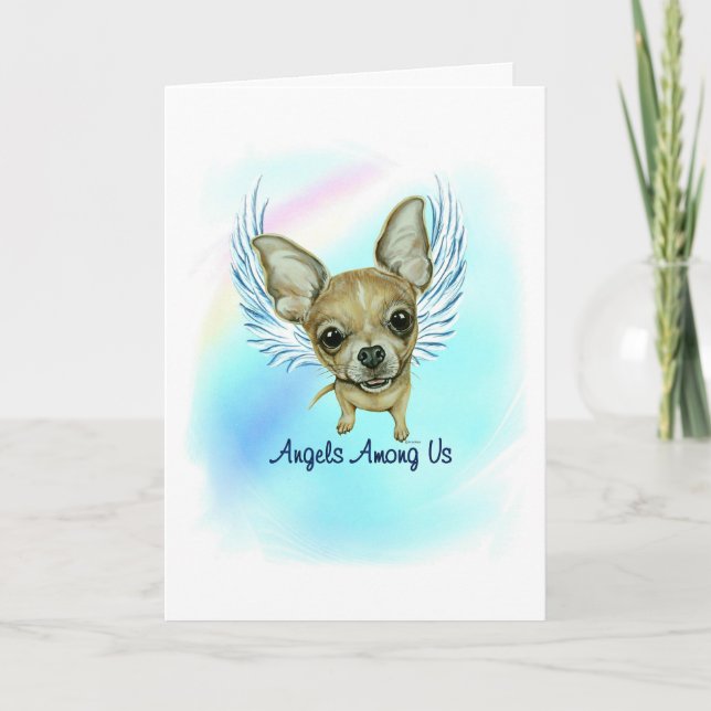 Carte De Remerciements Chihuahua Angel Chien animal de compagnie Perdre l (Devant)