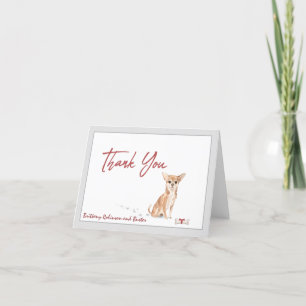 Carte De Remerciements Chihuahua Cute, chien animal de compagnie personna