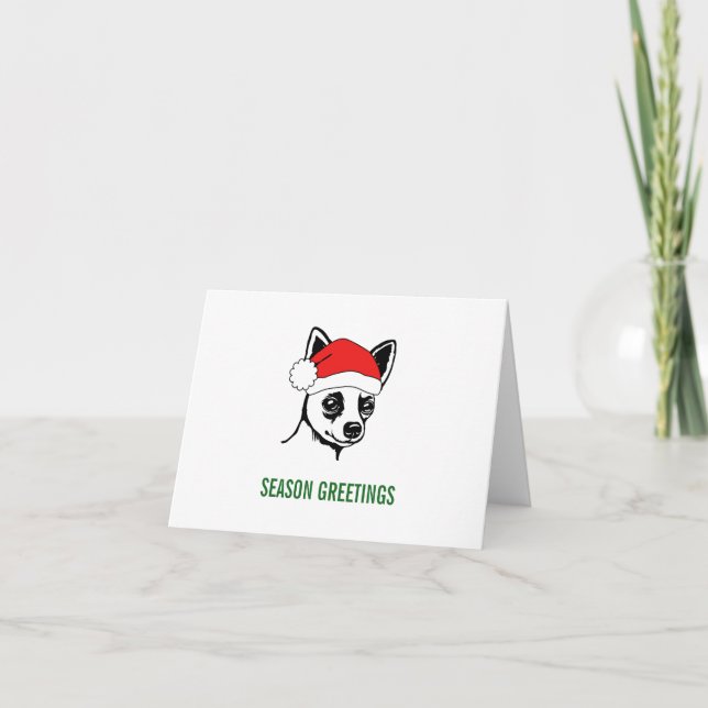 Carte De Remerciements Chihuahua Santa Hat (Devant)