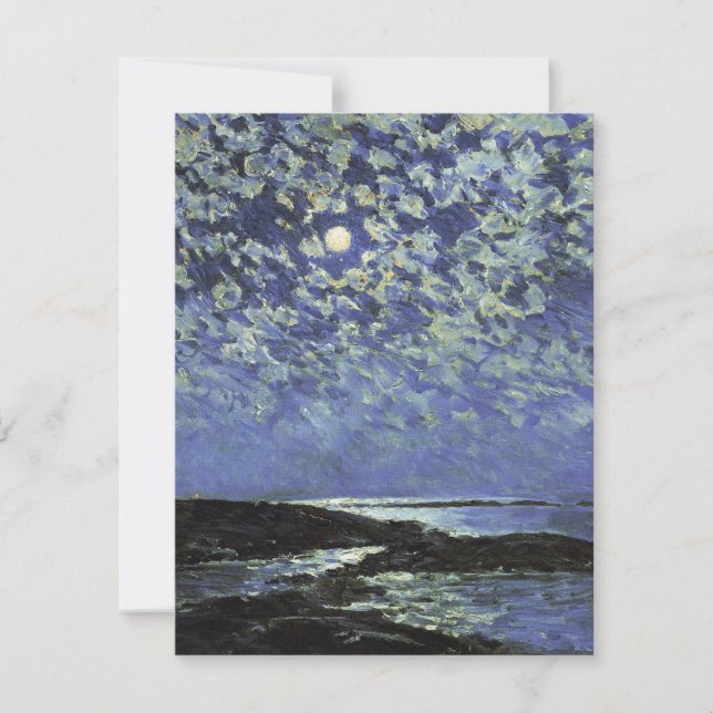Carte De Remerciements Childe Hassam - Lumière De La Lune, Île Des Chauss (Devant)