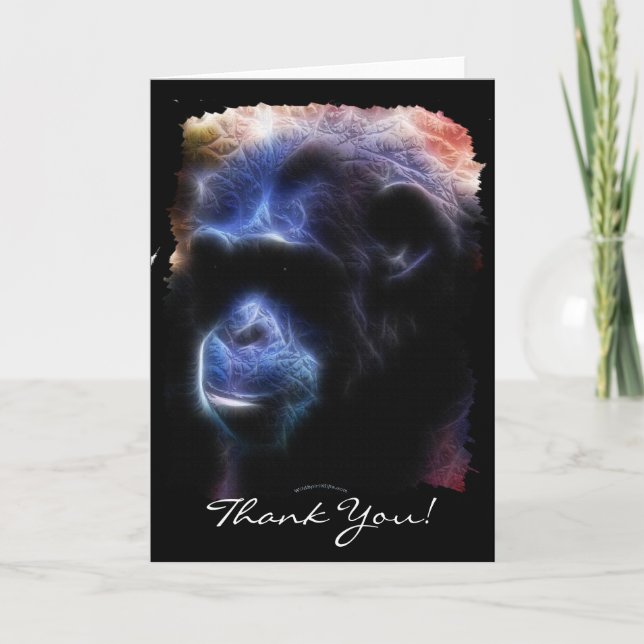 CARTE DE REMERCIEMENTS CHIMPANZEE (Devant)