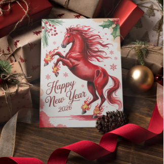 Carte De Remerciements Chinese New year of the Horse 2026