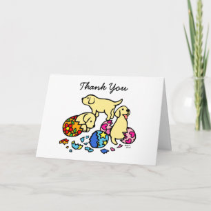 Carte De Remerciements Chiots de Labrador des oeufs