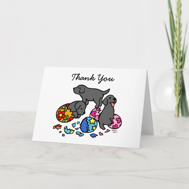 Carte De Remerciements Chiots du Labrador provenant d'oeufs (Devant)
