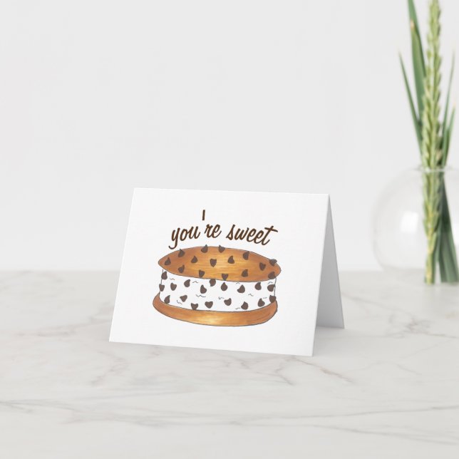 Carte De Remerciements Chipwich Chocolat Chip Cookie Sandwich à la crème  (Devant)