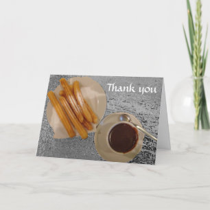 Carte De Remerciements Chocolat chaud et chocolat y Churros de Churros-