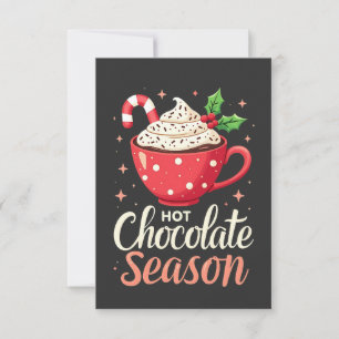 Carte De Remerciements Chocolat chaud saison Amateurs de Noël