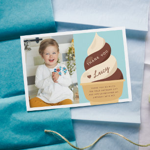 Carte De Remerciements Chocolat Vanilla crème glacée Anniversaire de enfa