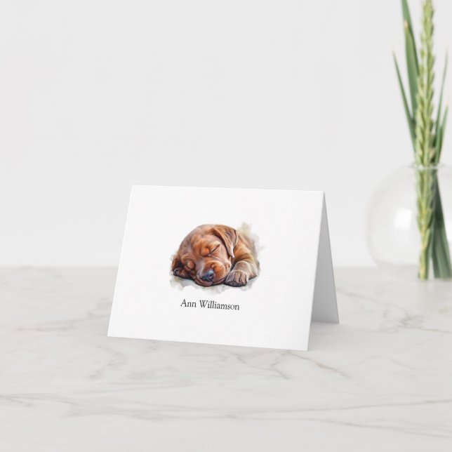 Carte De Remerciements Chocolate Labrador Retriever Puppy Note Card (Devant)