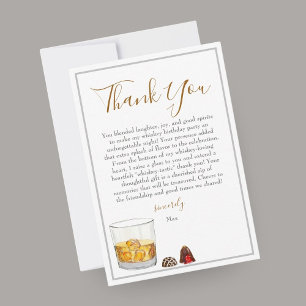 Carte De Remerciements Chocolate Truffes Aquarelle Whisky Anniversaire 