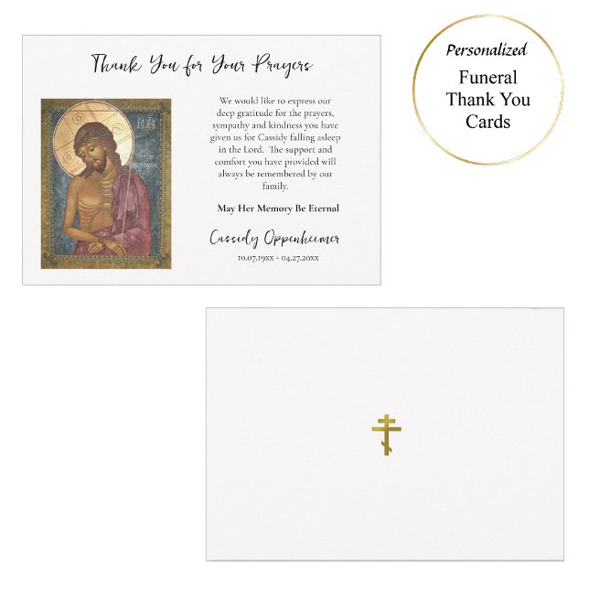 Carte De Remerciements Christ marié Orthodoxe des funérailles chrétiennes (Créateur téléchargé)