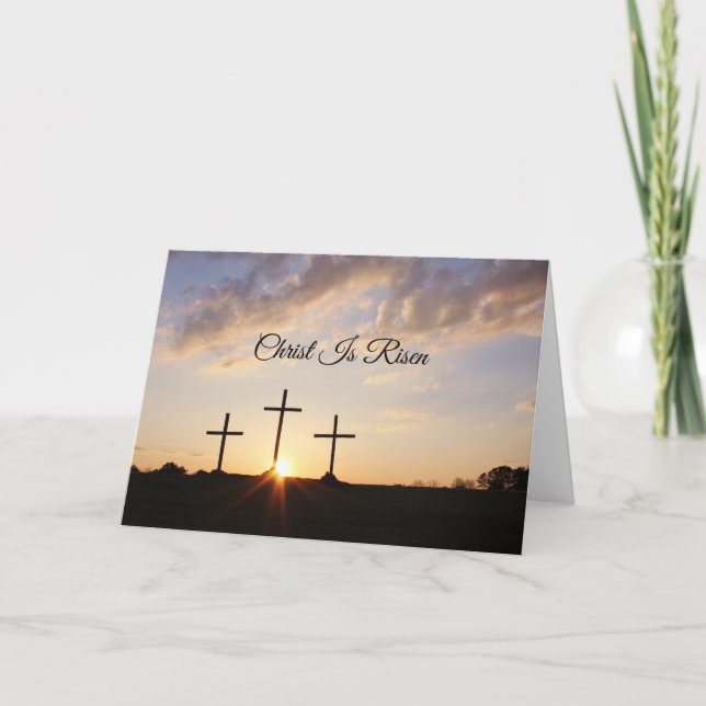 Carte De Remerciements Christ ressuscité Religieux Pâques (Devant)