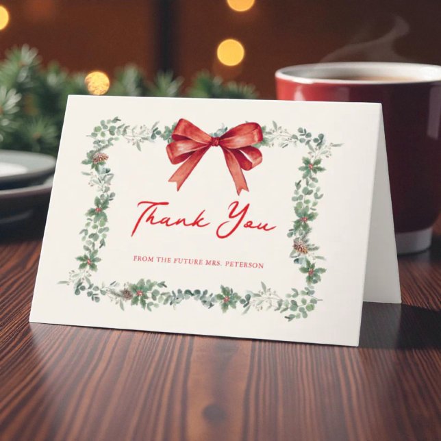 Carte De Remerciements Christmas A Merry Little Bridal Shower (Créateur téléchargé)