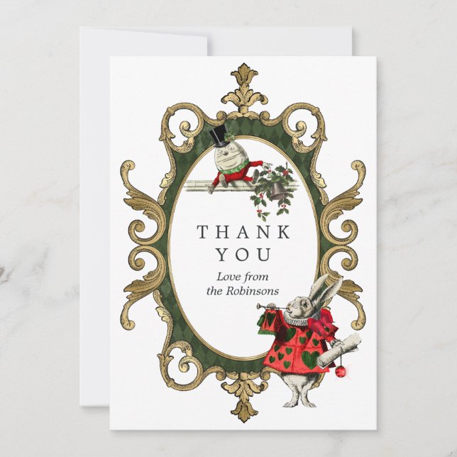 Carte De Remerciements Christmas Alice In Wonderland Baby shower (Devant)