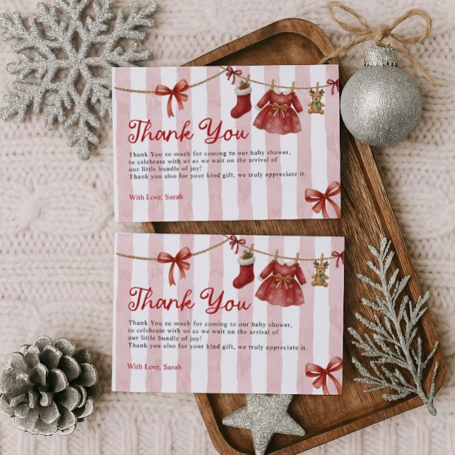 Carte De Remerciements Christmas Baby Shower (Créateur téléchargé)
