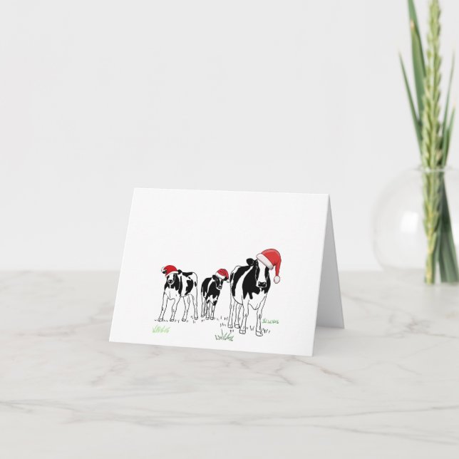 Carte De Remerciements Christmas Cows (Devant)