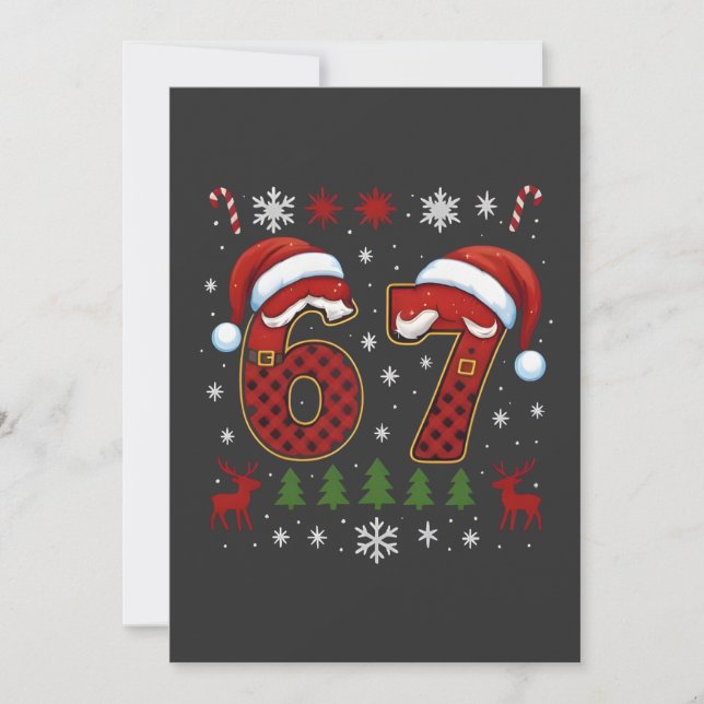 Carte De Remerciements Christmas Six Seven 67 Santa Xmas Gen Alpha (Devant)