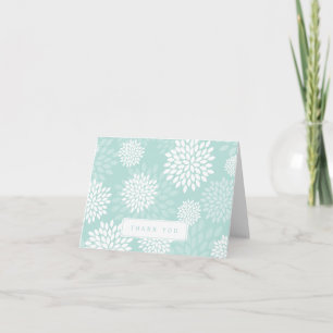 Carte De Remerciements Chrysanthèmes à la menthe Motif floral