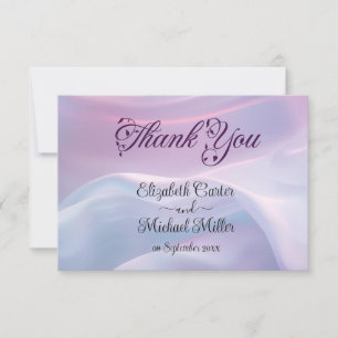 Carte De Remerciements Chuchotements de soie : Vagues pastel rêveuses ros
