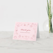 Chute de Citrouille rose manuscrit Whimsical