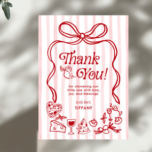 Carte De Remerciements Ciao Baby Rouge Whimsical Citron italien Baby show