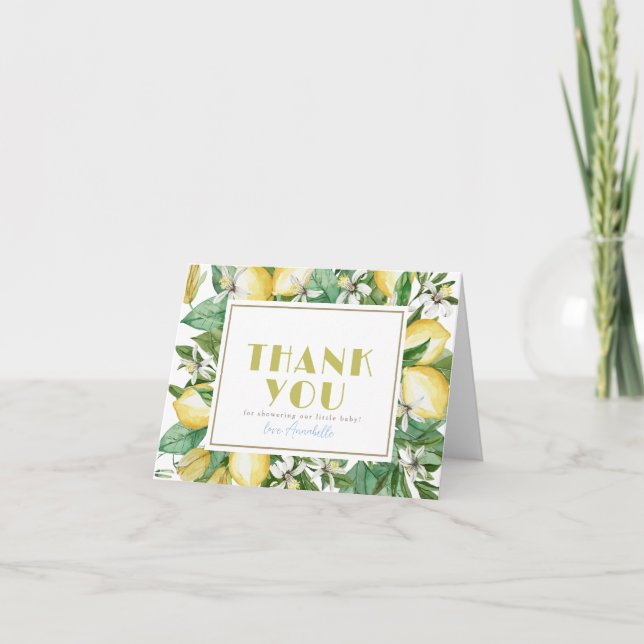 Carte De Remerciements Ciao Citrus Citron Baby shower (Devant)