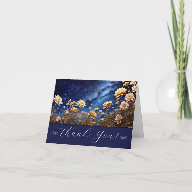 Carte De Remerciements Ciel de nuit de coeur personnalisable (Devant)
