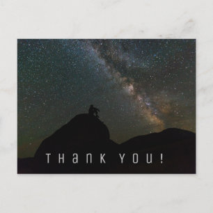 Carte de remerciements. Ciel de nuit Voie Lactée.