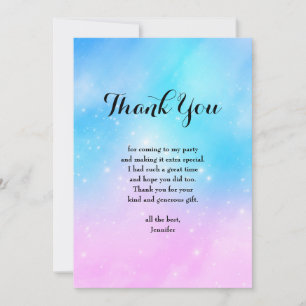 Carte De Remerciements Ciel dégradé rose et bleu pastel