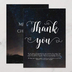 Carte De Remerciements Ciel nocturne mariage sous les étoiles