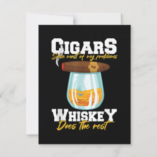 Carte De Remerciements Cigars Solve Most Of My Problems Whiskey