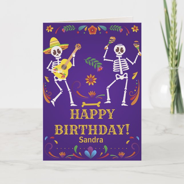 Carte De Remerciements Cinco de Mayo Mexicaine Fiesta Crâne mort Personna (Devant)