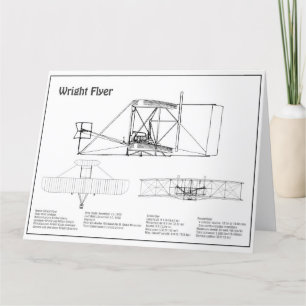 Carte De Remerciements Circulaire Wright - Plan de dessin du plan d'avion