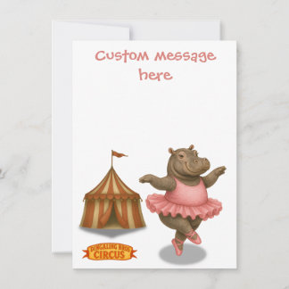Carte De Remerciements Circus hippo. Add your own message.