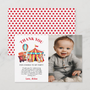 Carte De Remerciements Cirque de la photo Carnaval Fête d'anniversaire