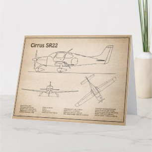 Carte De Remerciements Cirrus SR22 - Plans de dessin du plan directeur de