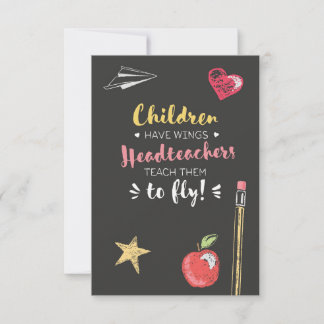 Carte De Remerciements Citation de belles ailes - Professeurs de tête