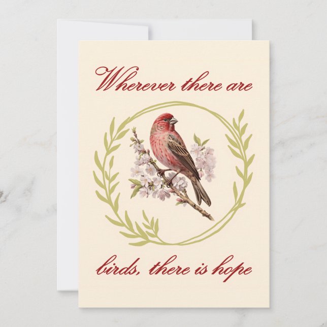 Carte De Remerciements Citation Inspirationnelle d'Oiseaux, couronne de f (Devant)