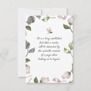 Carte De Remerciements Citations modifiables avec art floral blanc ver