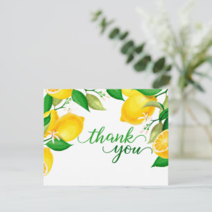 Carte de remerciements citron
