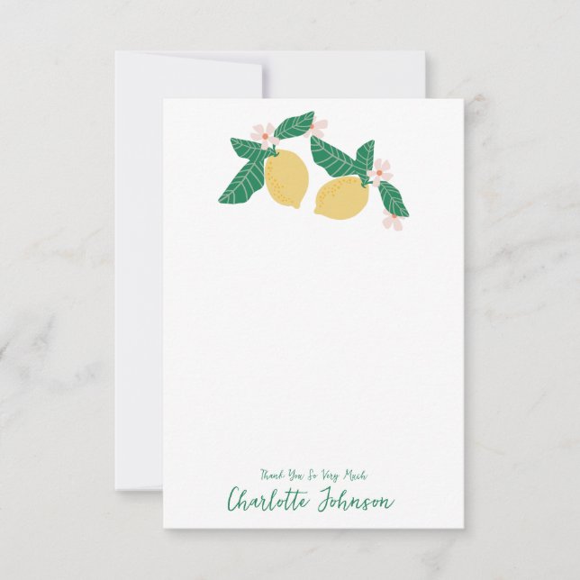 Carte De Remerciements Citron (Devant)