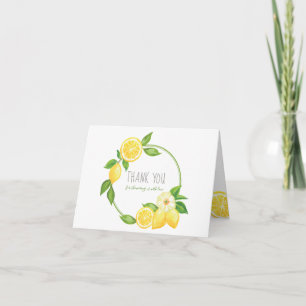 Carte De Remerciements Citron Citrus Baby shower neutre pour les femmes M