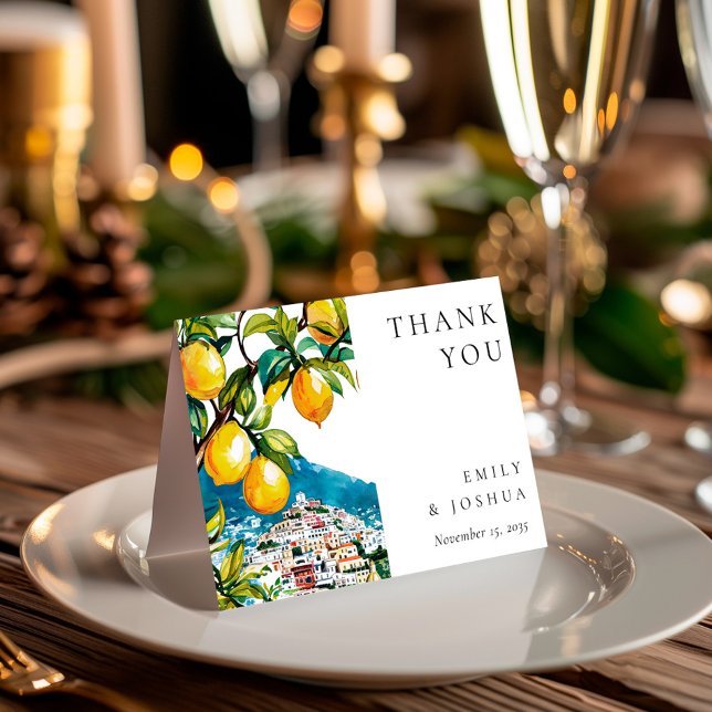 Carte De Remerciements Citron Citrus Côte Amalfi Mariage italien (Créateur téléchargé)