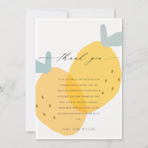 Carte De Remerciements Citron jaune mignon Fruit Citrus Baby shower clair