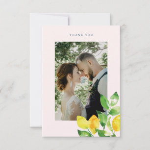 Carte De Remerciements Citrons d'été et feuillage Photo Mariage