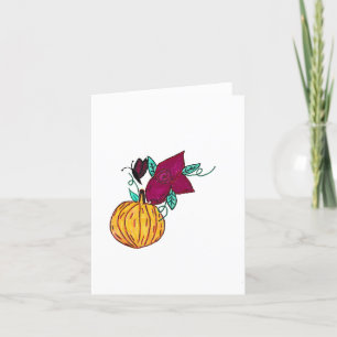 Carte De Remerciements Citrouille avec papillon pourpre