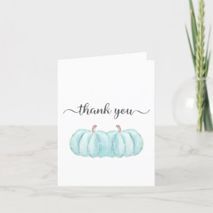 Carte De Remerciements Citrouille bleu simple Twin Baby Boys Douche